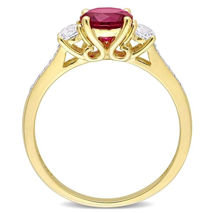 1 1/3 CT TGW Created Ruby, Created White Sapphire & Diamond