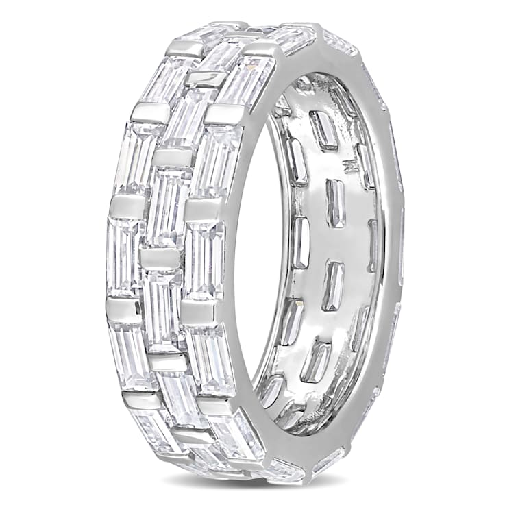 4 5/8 CT DEW Created Moissanite Triple Band Ring in Sterling Silver