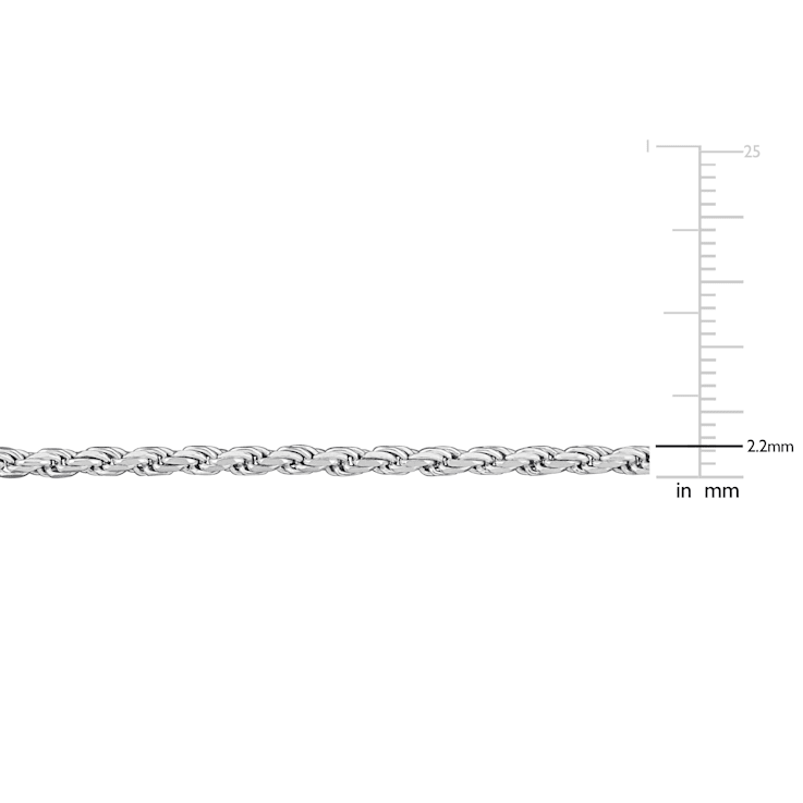 2.2MM Rope Chain Necklace in Sterling Silver