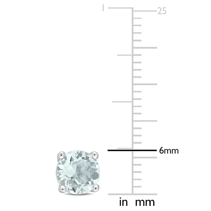 1 1/2 CT TGW Aquamarine Stud Earrings in Sterling Silver