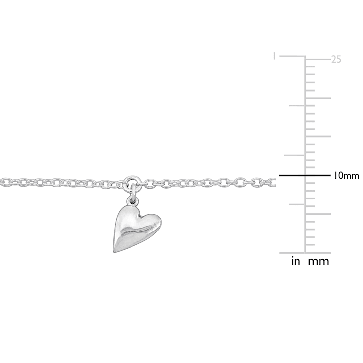 Heart Charm Bracelet in Sterling Silver