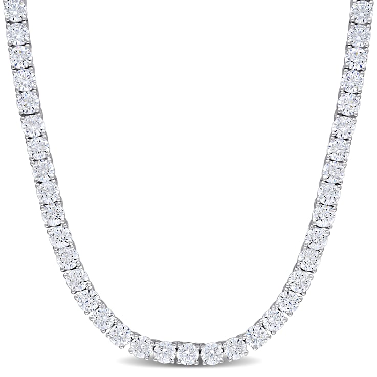 46 1/3 CT TGW Cubic Zirconia Tennis Necklace in Sterling Silver