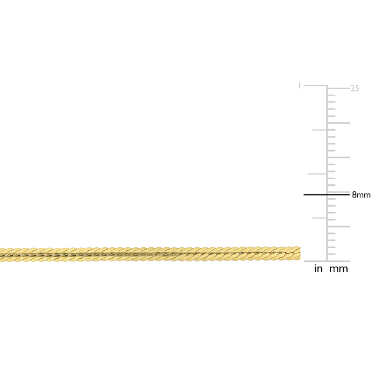 2MM Herringbone Chain Necklace in Yellow Plated Sterling Silver