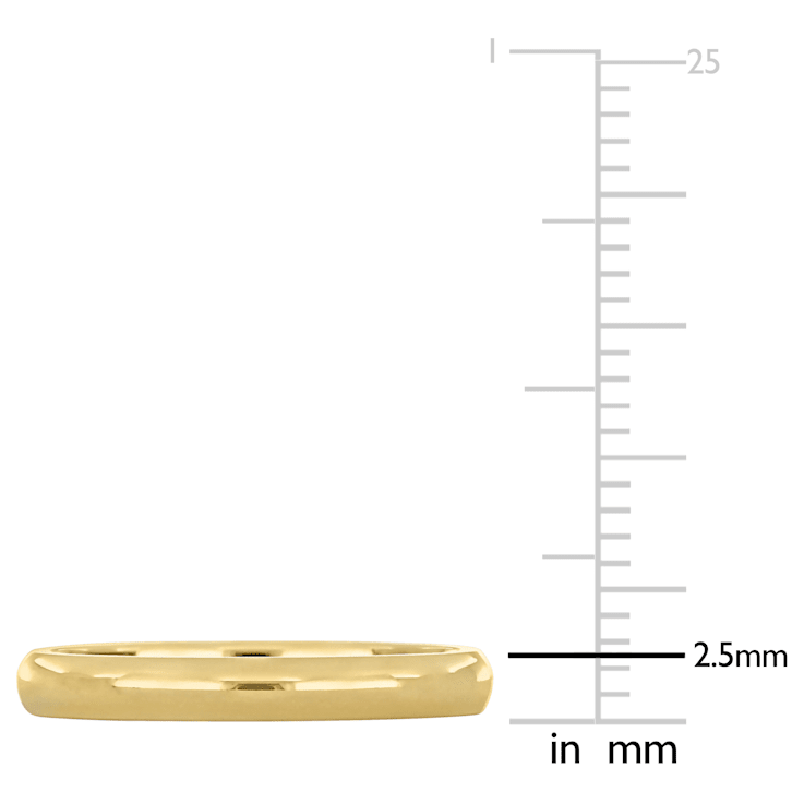 Ladies 2.5mm Comfort Fit Wedding Band in 14K Yellow Gold