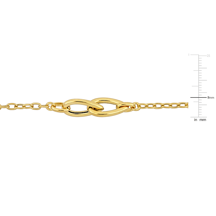 Link Station Necklace in 14K Gold Over Sterling Silver