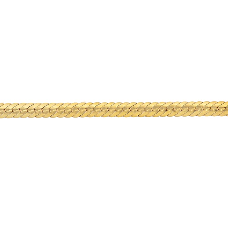 3MM Herringbone Bracelet in 18K Yellow Gold Over Sterling Silver