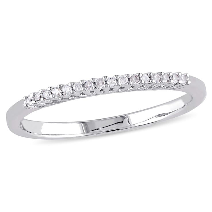 Diamond Wedding Band in Sterling Silver