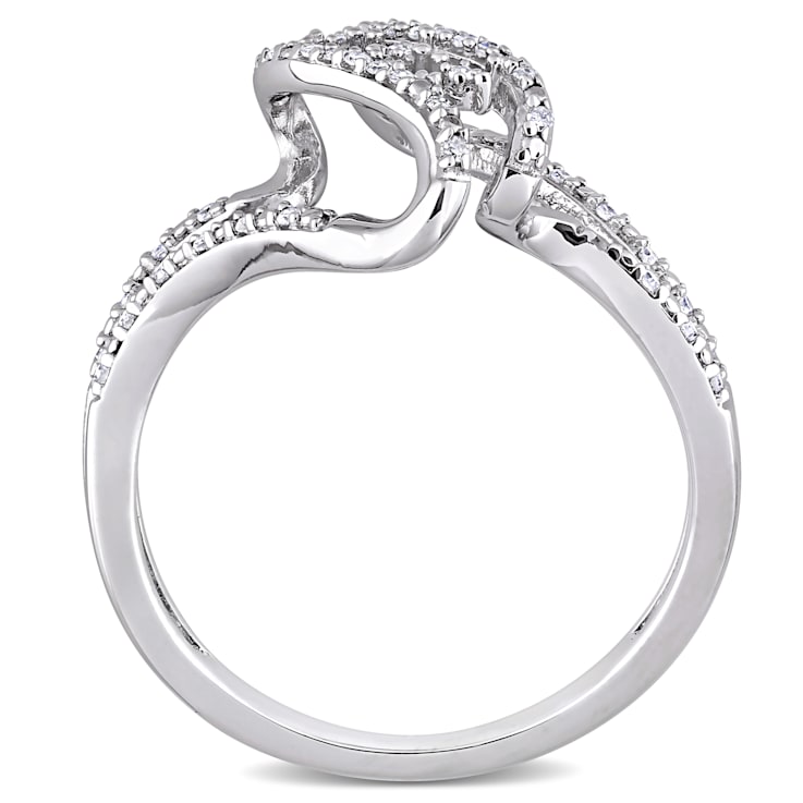1/8 CT TW Diamond Twist Ring in Sterling Silver
