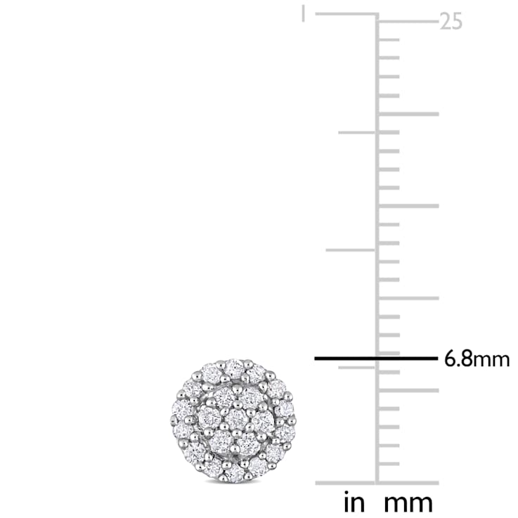 1/4 CT TW Diamond Halo Earrings in Sterling Silver
