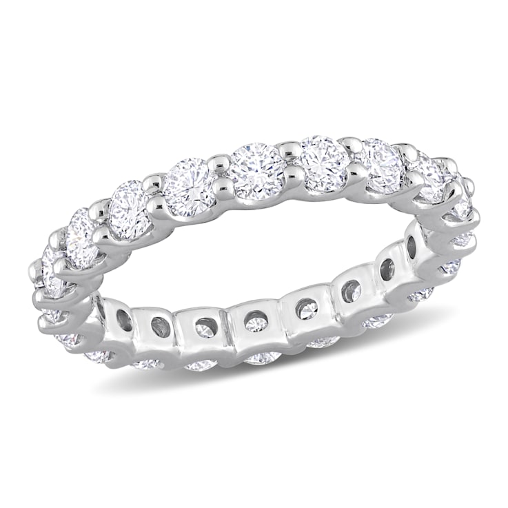 2 CT TGW Lab Grown Diamond Eternity Band in 14K White Gold - Size 6