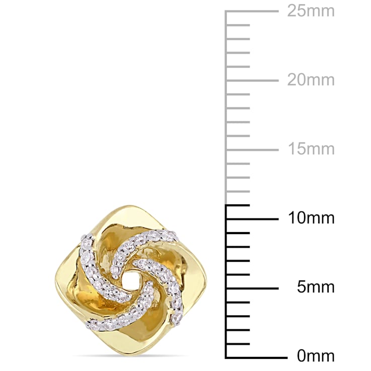 1/5 CT TW Diamond Swirl Stud Earrings in 10k Yellow Gold