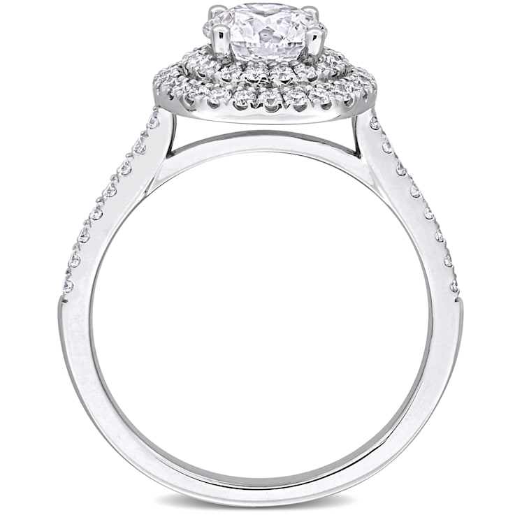 1 3/8 CT TW Lab-Grown Diamond Double Halo Ring in 14K White Gold