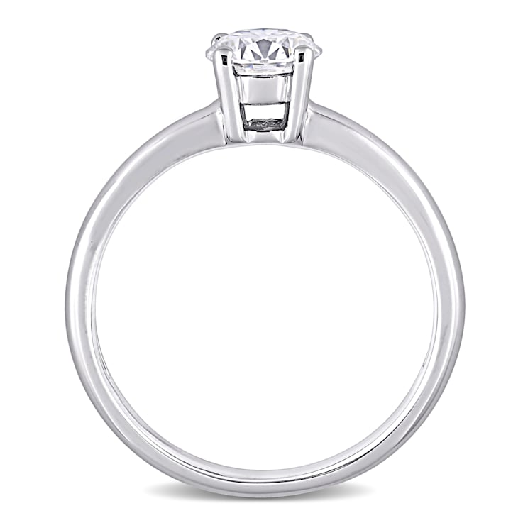 3/4 CT DEW Created Moissanite Solitaire Engagement Ring 14K White Gold