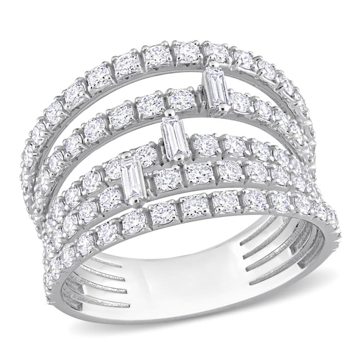 2 CT TW Diamond Split Shank Ring in 14K White Gold