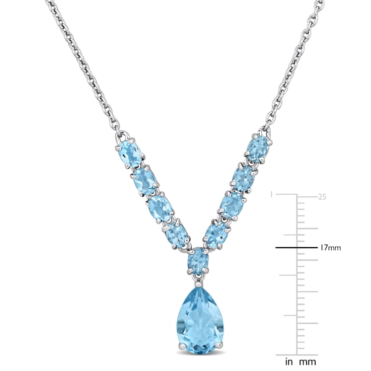 4 3/4 CT TGW Sky Blue Topaz Lariat Necklace in Sterling Silver