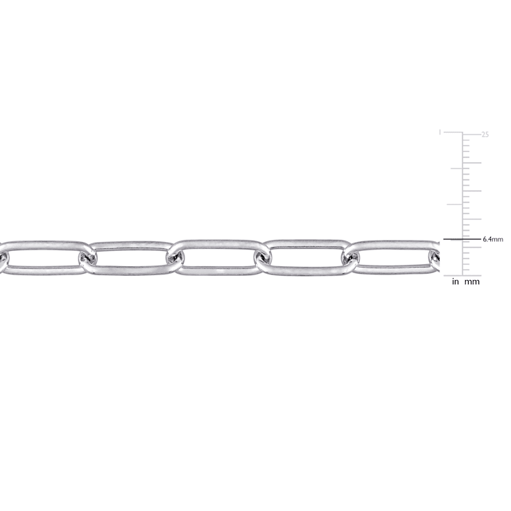 6MM Polished Paperclip Chain Necklace in Sterling Silver