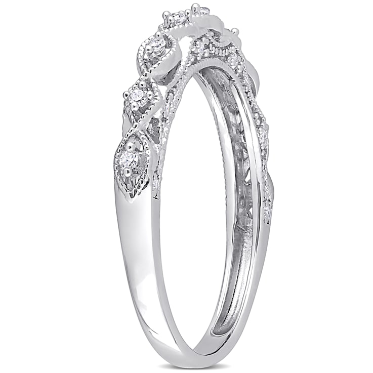 1/8 CT TW Diamond Vintage Anniversary Band in Sterling Silver