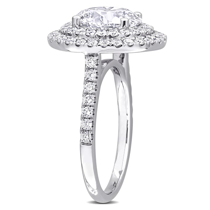 3 7/8 CT TW Lab-Grown Diamond Double Halo Ring in 14K White Gold