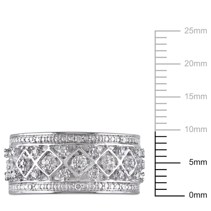 1/7 CT TW Diamond Vintage Ring in Sterling Silver