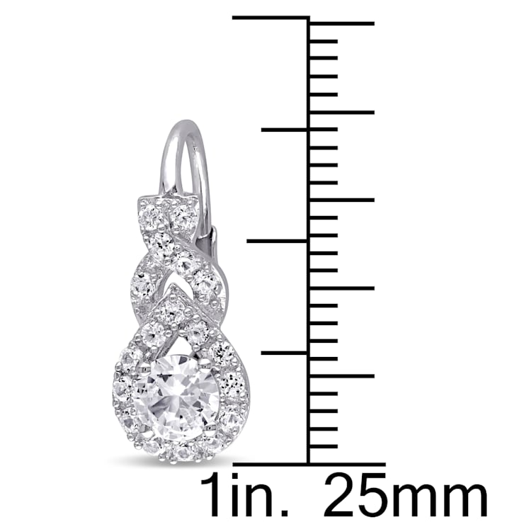 2.00ctw Created White Sapphire Twist Drop Earrings in Sterling Silver