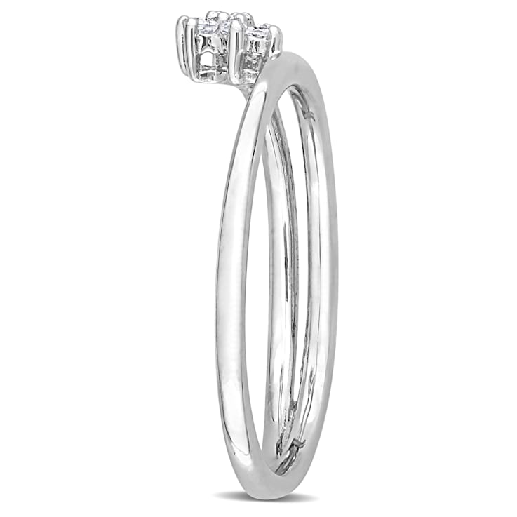 Diamond accent three stone promise ring in sterling silver hotsell