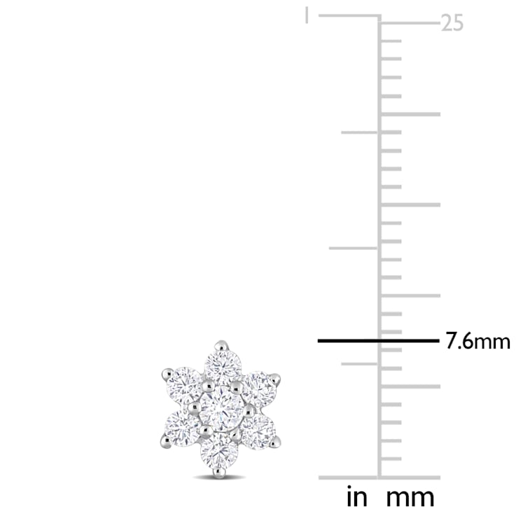 1/2 CT DEW Created Moissanite Stud Earrings in Sterling Silver