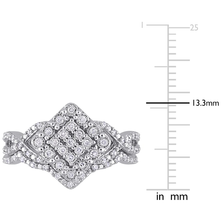 1/4 CT TW Diamond Vintage Ring in Sterling Silver