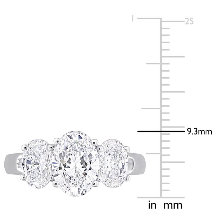3 CT TW Lab-Grown Diamond 3-Stone Ring in 14K White Gold