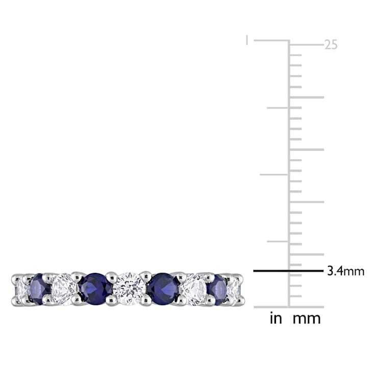 3 1/2 CT TGW Created Blue and White Sapphire Full Eternity Ring in
Sterling Silver