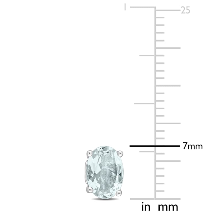 1 1/5 CT TGW Oval Aquamarine Stud Earrings in Sterling Silver