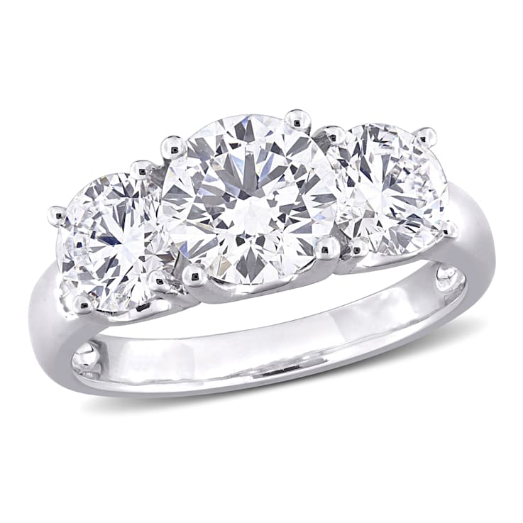 3 CT TW Lab-Grown Diamond 3-Stone Ring in 14K White Gold