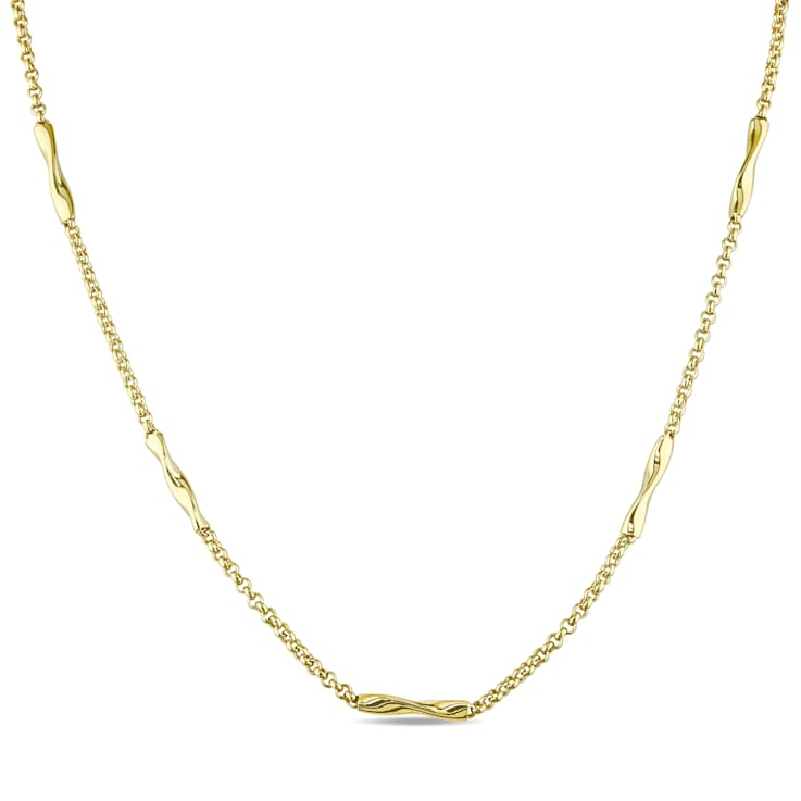 Twist Bar Station Necklace in 14k Yellow Gold