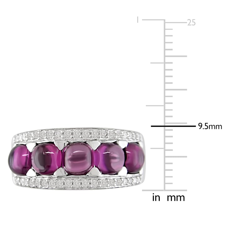 5 CT TGW Rhodolite and 1/4 CT TW Diamond Ring in 14K White Gold