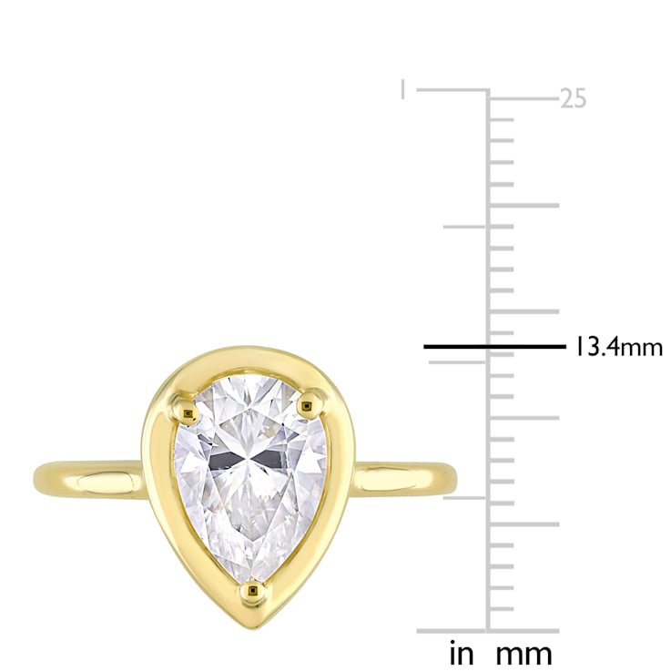 2 CT DEW Pear-Shaped Lab Created Moissanite Engagement Ring in 10K
Yellow Gold