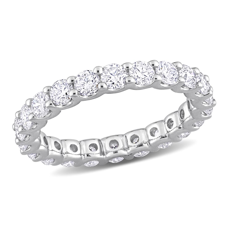 2 1/5 CT TGW Lab Grown Diamond Eternity Band in 14K White Gold - Size 8