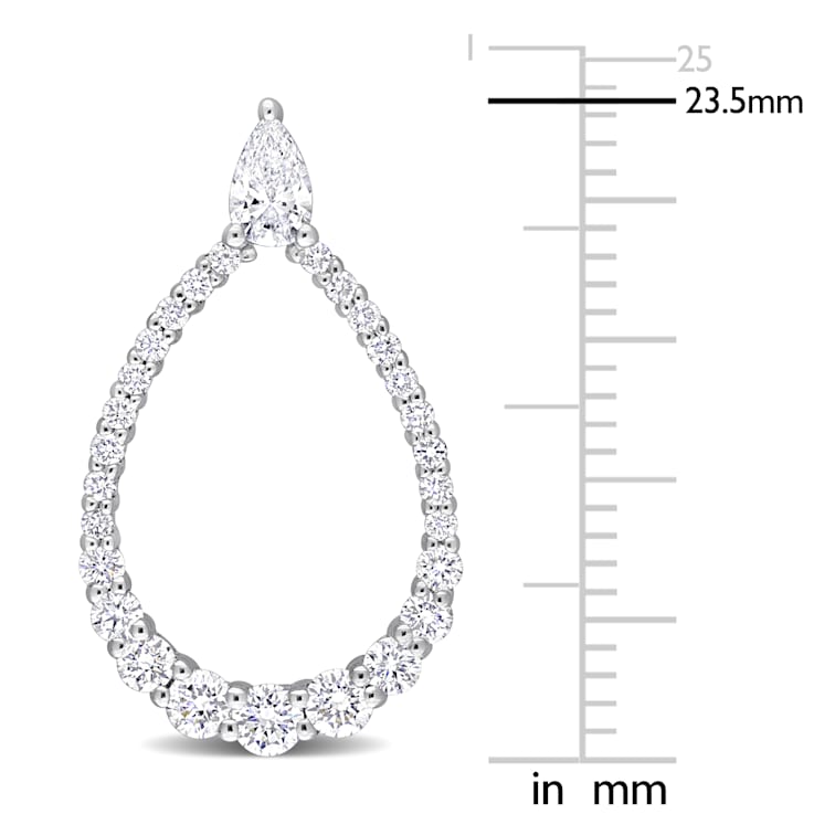1 1/3 CT TGW Lab Grown Diamond Open Earrings in 14K White Gold