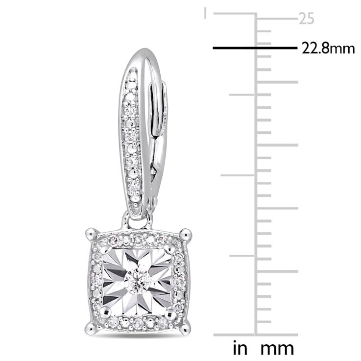 1/5 CT TW Diamond Leverback Earrings in Sterling Silver