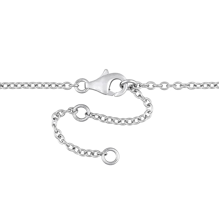 2 3/8 CT TGW Amethyst and White Sapphire Halo Necklace in Sterling Silver