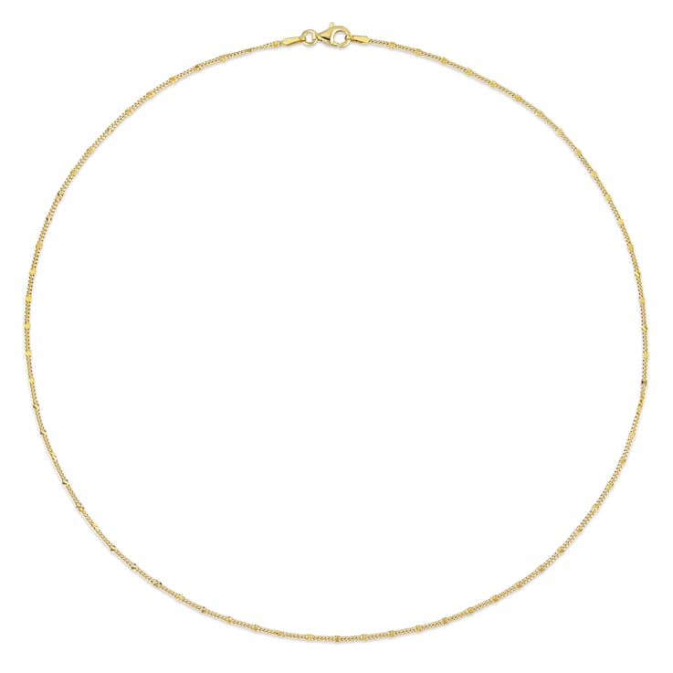 Fancy Curb Link Necklace in Yellow Plated Sterling Silver
