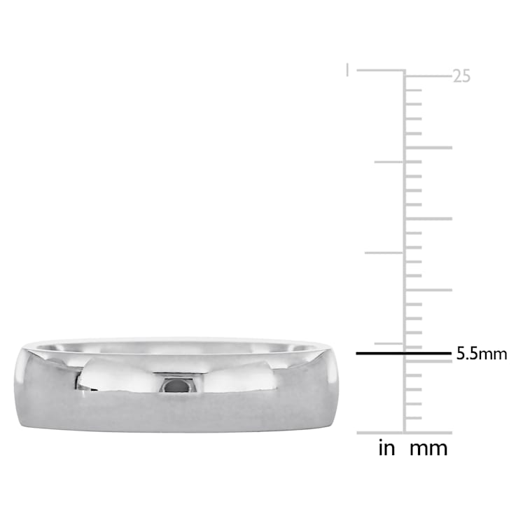 Men's 5.5mm Comfort Fit Wedding Band in 14K White Gold