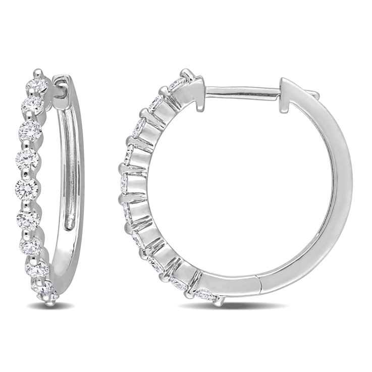 5/8 CT TGW Lab Grown Diamond Vintage Hoop Earrings in Platinum Plated
Sterling Silver