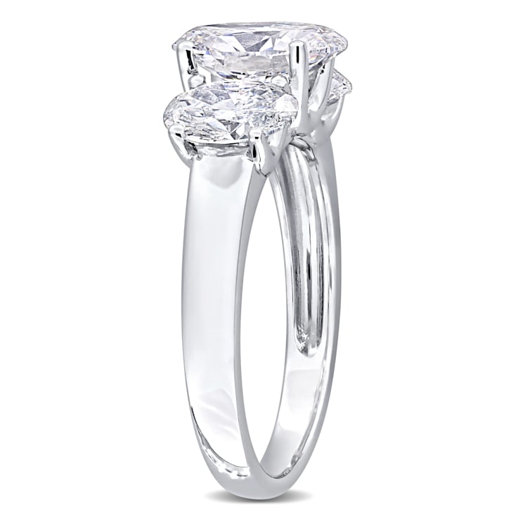 3 CT TW Lab-Grown Diamond 3-Stone Ring in 14K White Gold
