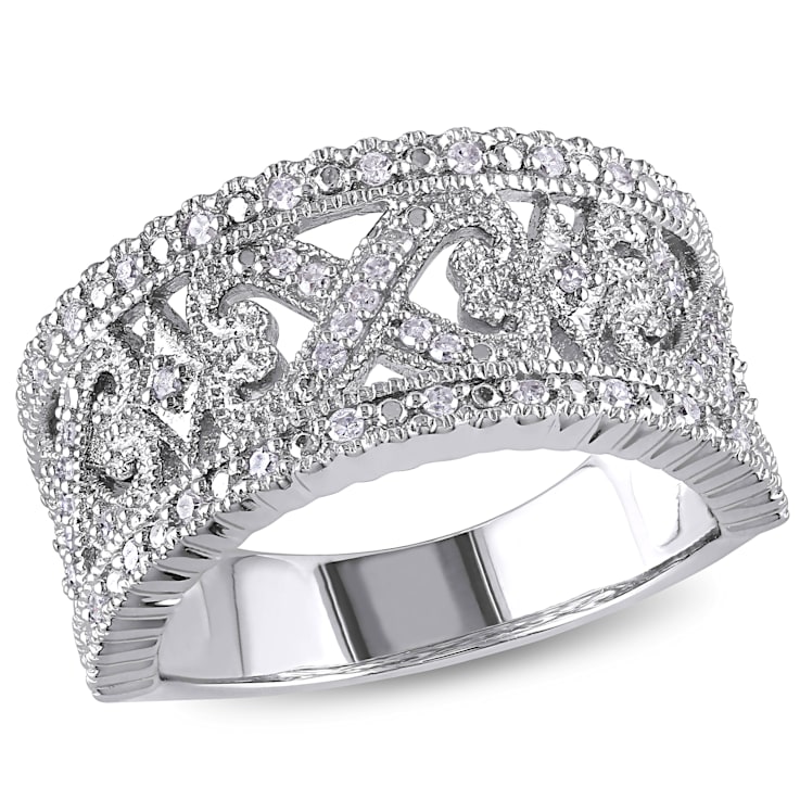 1/4 CT TW Diamond Filigree Ring in Sterling Silver