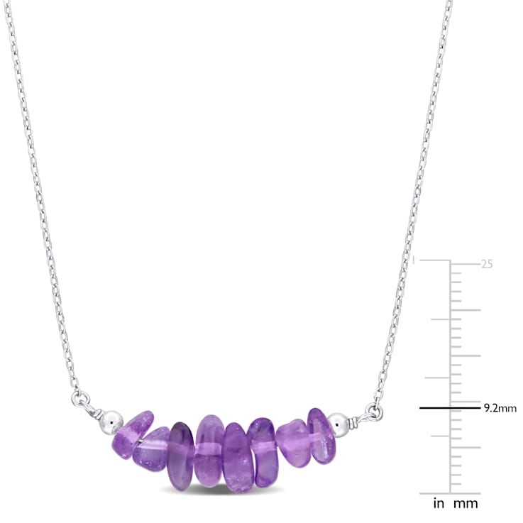 1 1/5 CT TGW Amethyst Bead Necklace in Sterling Silver