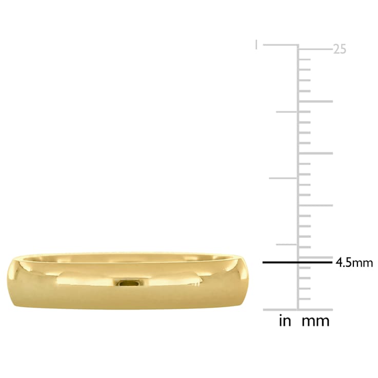 Men's 4.5mm Polished Finish Comfort Fit Wedding Band in 14K Yellow Gold
