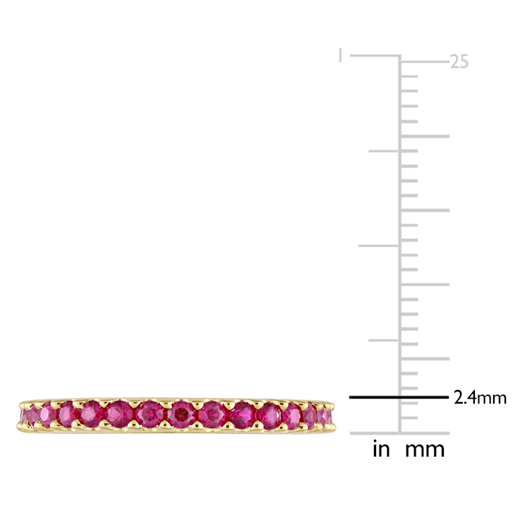 1 3/5 CT TGW Created Ruby Eternity Ring in 10K Yellow Gold