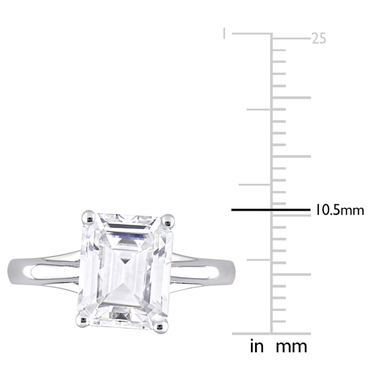 3-1/2 CT DEW Moissanite Solitaire Engagement Ring in 10K White Gold