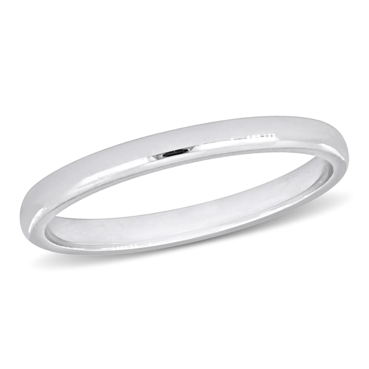 Ladies 2mm Comfort Fit Wedding Band in 14K White Gold