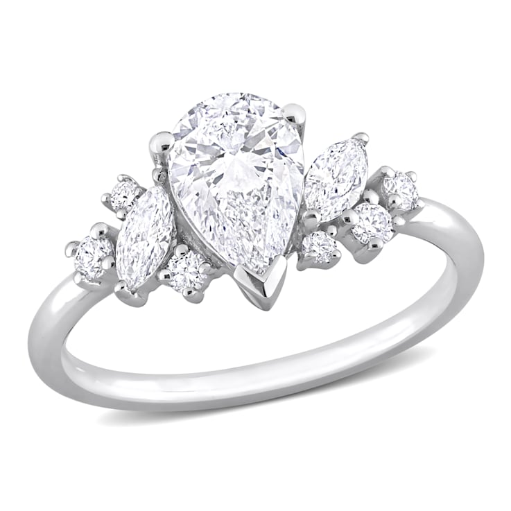 1 3/8 CT TGW Lab Grown Diamond Engagement Ring in 14K White Gold
