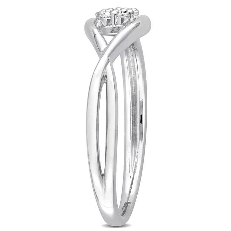 Diamond Accent Infinity Promise Ring in Sterling Silver